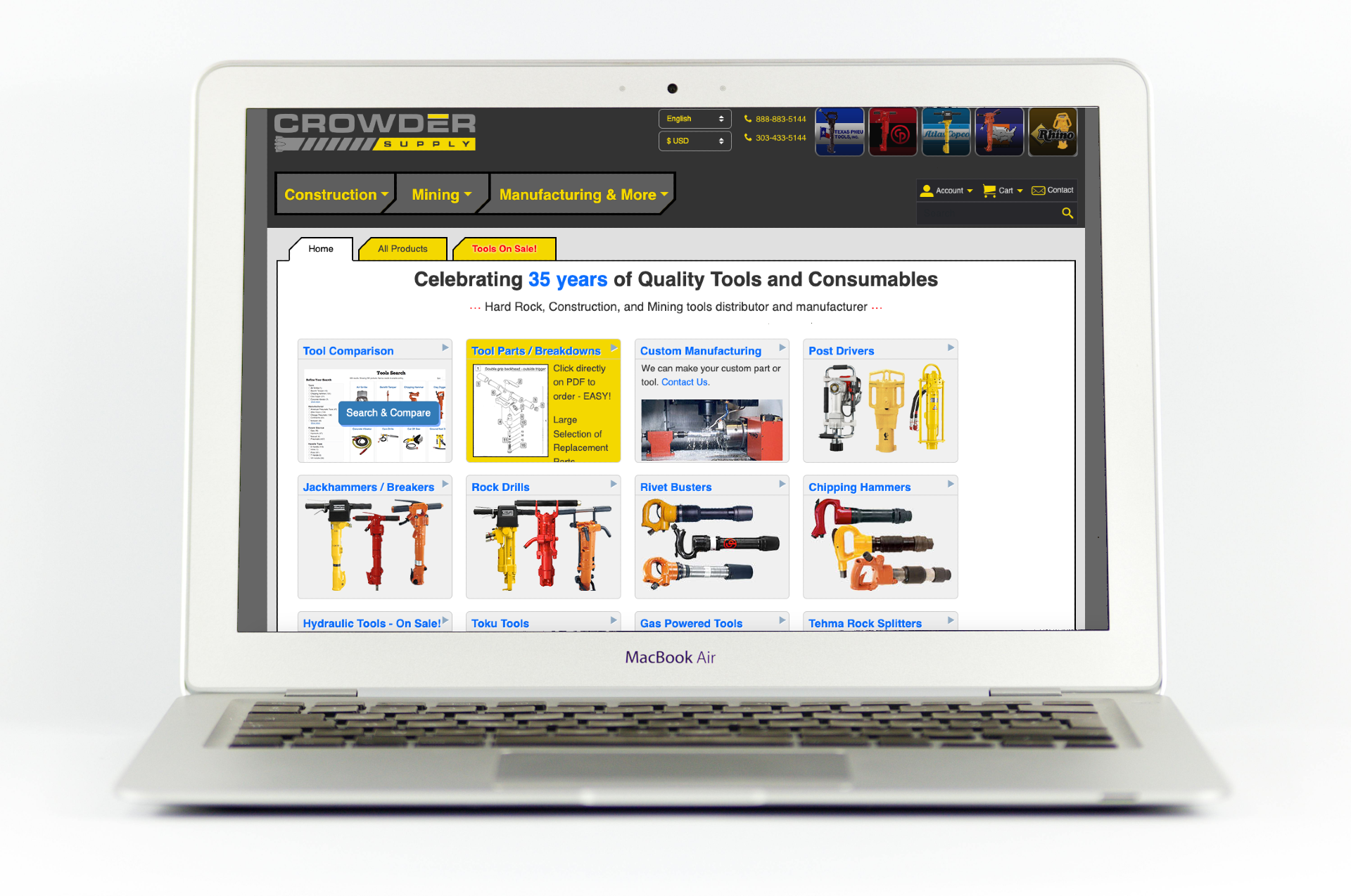 Crowder Supply homepage photo